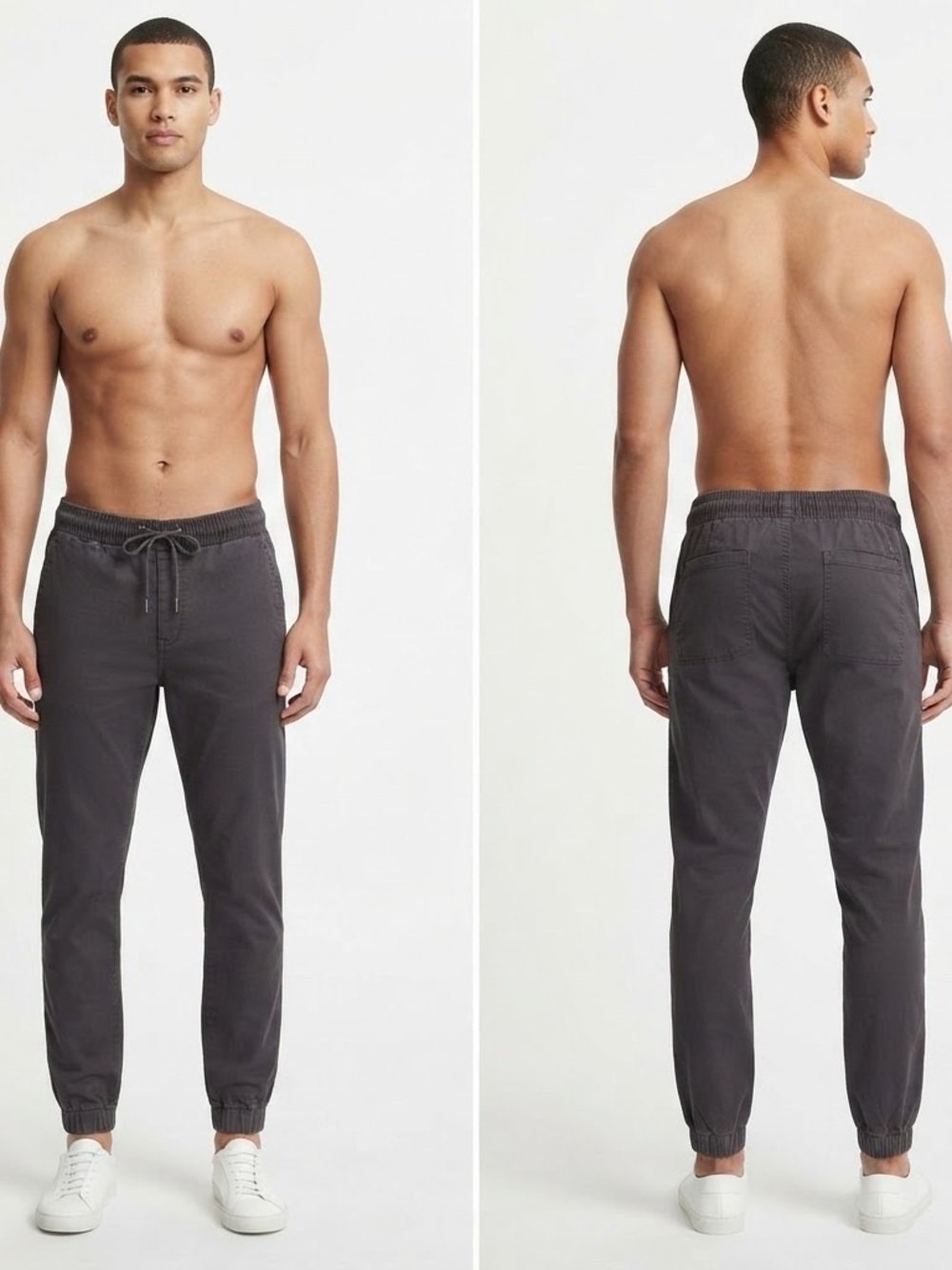 Men's Gray Drawstring Jogger Pants
